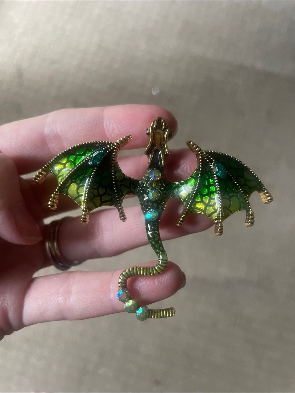 Green Dragon Brooch